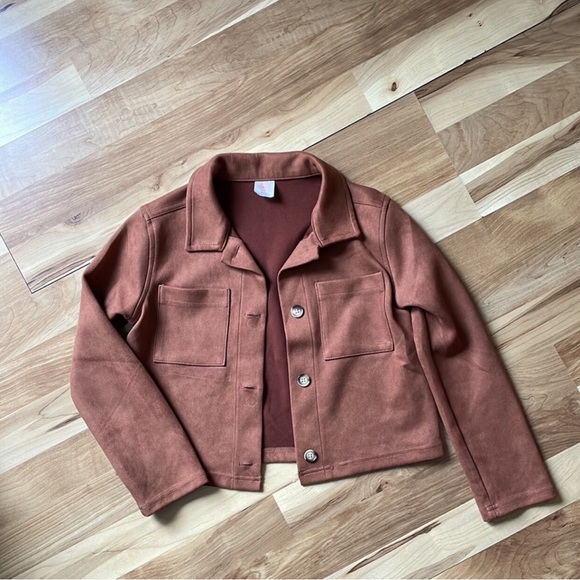 wonder nation Other - Wonder Nation Girls Brown Faux Suede Jacket 7/8